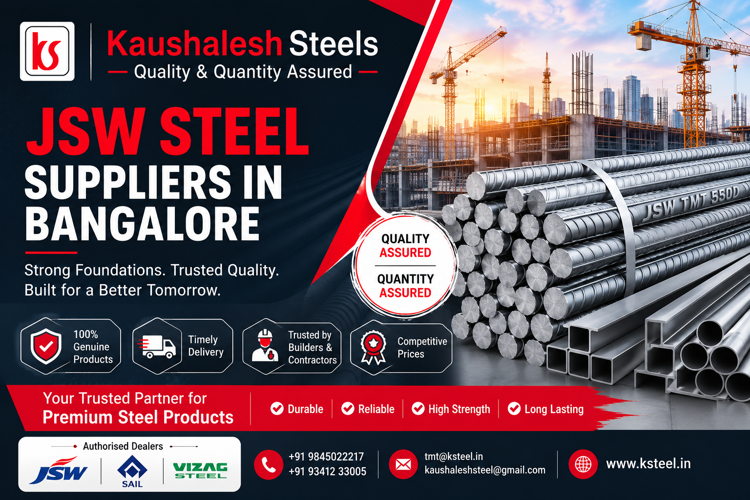 JSW Steel Suppliers in Bangalore