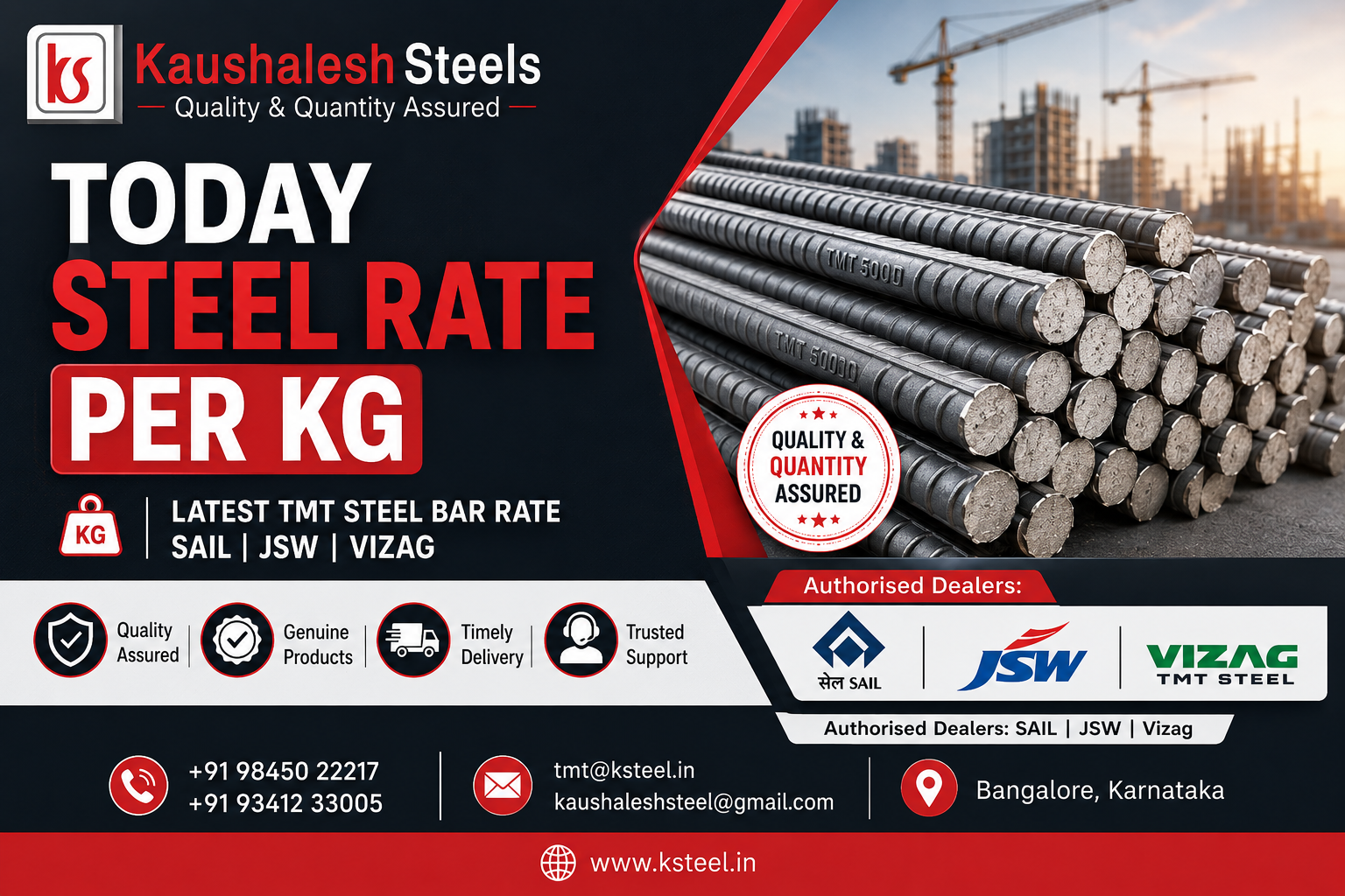 Today Steel Rate Per kg